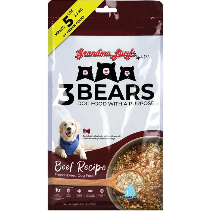 Grandma Lucy's Dog Food 3 Bears Beef 1#