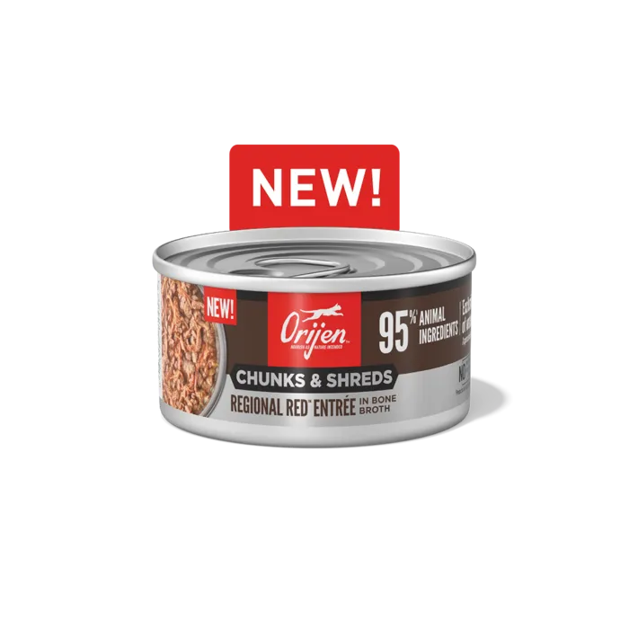 Orijen Cat Chunks Shreds Regional Red Can 3oz 12/cs 2cs=mc