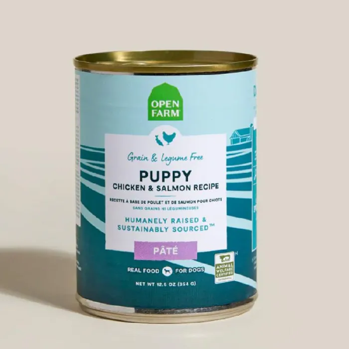 Open Farm Puppy Chicken Salmon Pate Can 12.5oz 12/cs