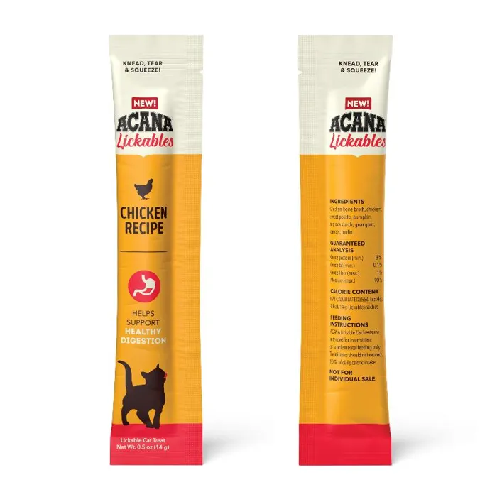 Acana Cat Lickables Chicken 5ct Treat 2.5oz 10/cs 6cs=mc