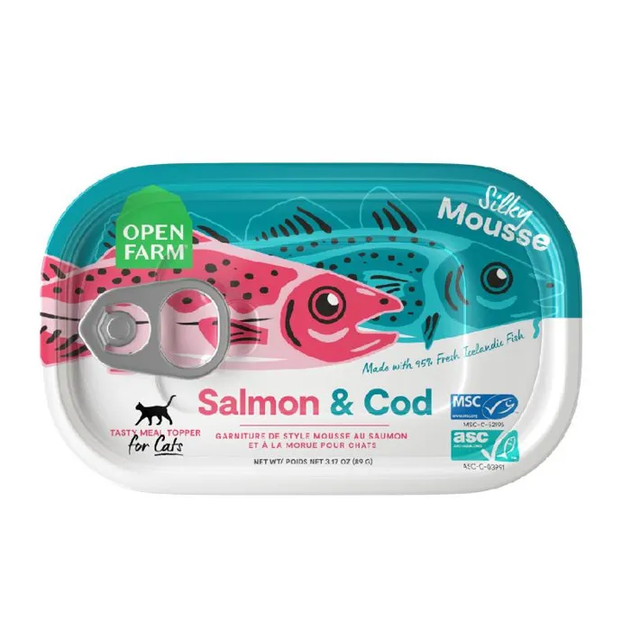 Open Farm Cat Topper Salmon Cod Tin 3.17oz