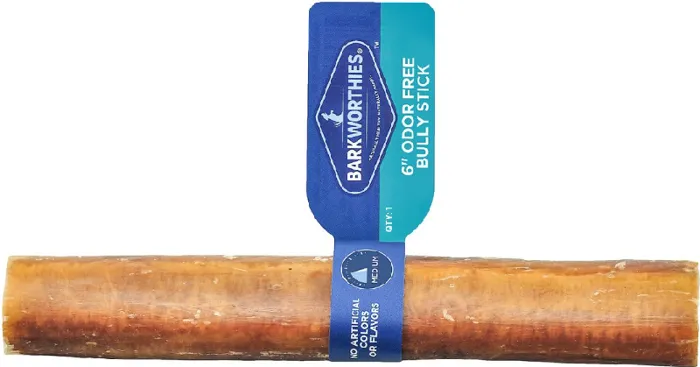 Barkworthies 6" Odor Free Bully Stick