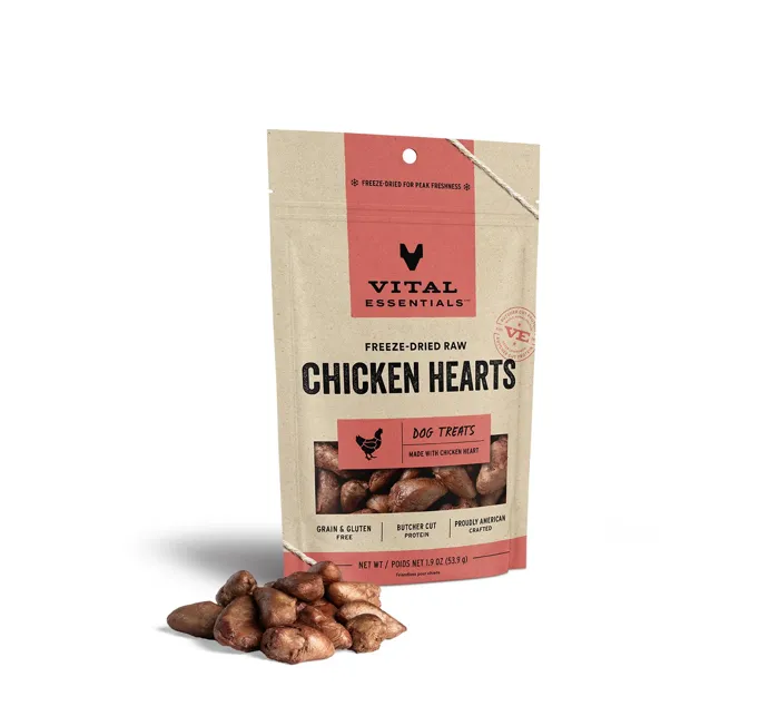 Vital Essentials 1.9oz Freeze-Dried Chicken Hearts