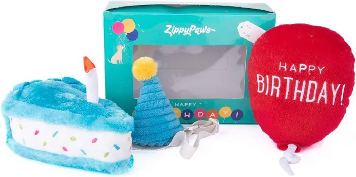 Zippy Paws Blue Birthday Gift Set 3-piece