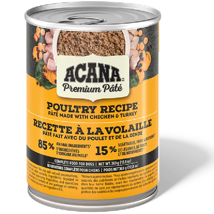 Acana 12.8 Oz Dog Can Premium Pate Poultry Recipe 12/cs