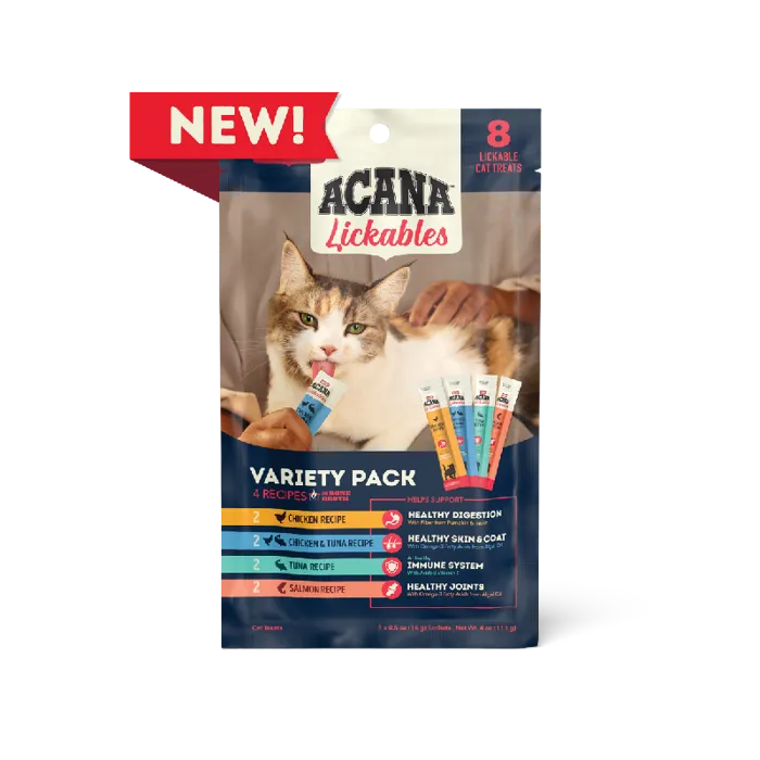 Acana Cat Lickables Variety Pack 8ct Treat 4oz 8/cs 6cs=mc