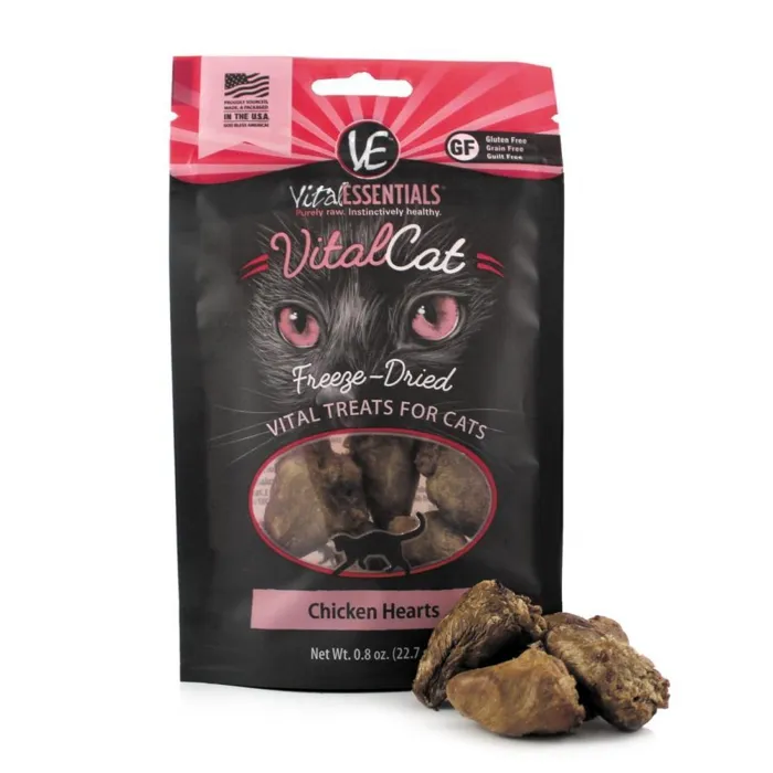 Vital Essentials Cat .8oz Chicken Hearts