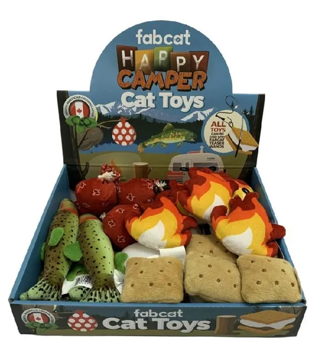 Fab Cat Toy Happy Camper Display Assorted Toys 25pc