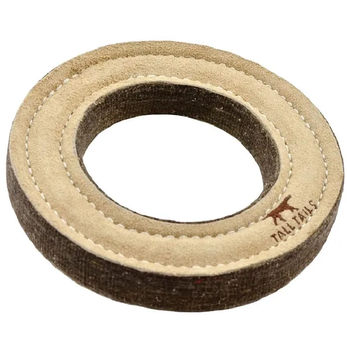 Tall Tails D Leather Ring Nat 7"
